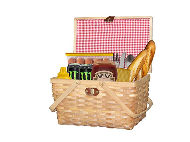 Europäischer Picknickkorb Großhandel von Weiden Luxus-Set Grau Groß für Aufbewahrung