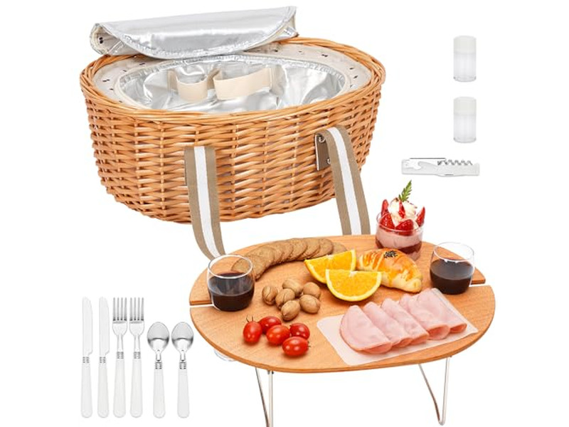Französischer gewebter Picknickkorb Lunch Harz Weiden Kunststoff Mini-Körbe für Kinder