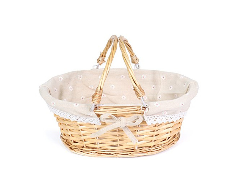 Großer Weiden Picknick Geschenkkorb Tasche Für 2 Kleine Körbe Mit Deckeln Klappbar Outdoor