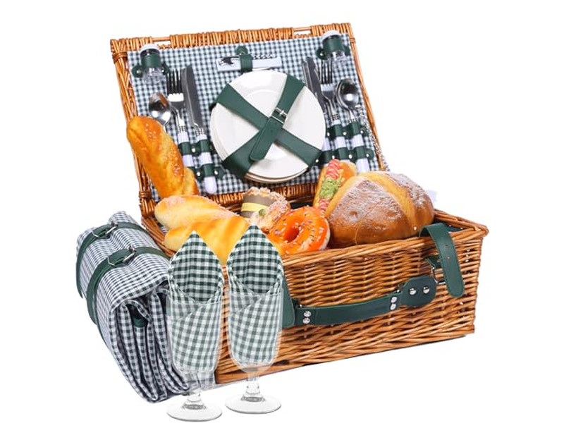 Mini-Picknickkorb-Set Kinder-Geschenkkorb Korb Rund für Wand 5