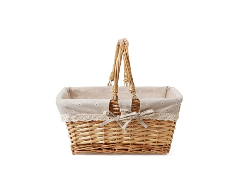 Mini-Picknickkörbe mit Griffen, hochbewerteter Korb, Stoff, faltbar, Kunststoff