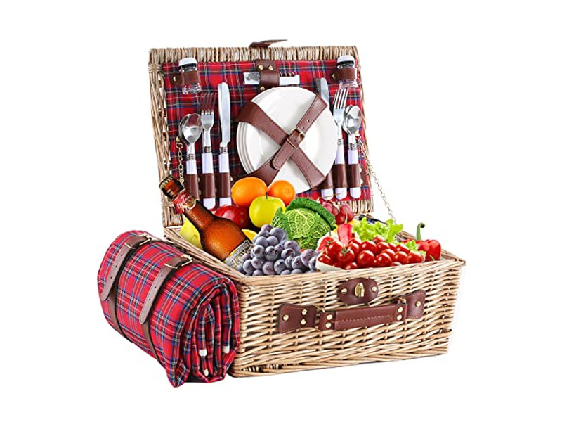 Picknickkorb Designer Mit Kunststoff Platz Verpackung Geschenkkorb Für 2 Wandern Edelstahl
