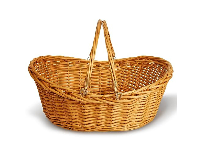 Picknickkorb mit Klapptisch Geschenkkorb für 4 Personen Lebensmittel Vintage Englisch Geflochtener Deckel