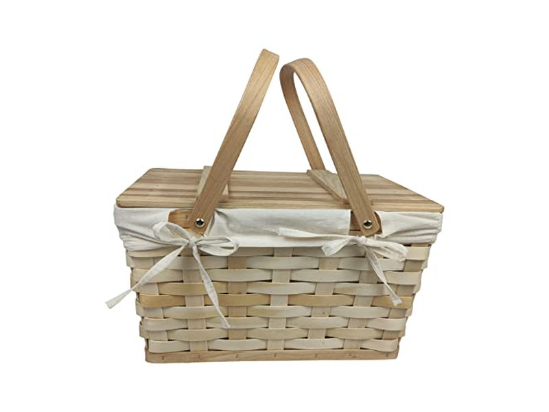 Picknickkörbe mit Käsebrett Leder-Geschenkkorb Rucksack für 4 Personen Tisch