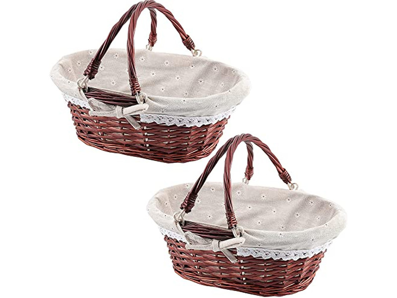 Tragbarer Outdoor-Picknickkorb Rattan Kofferkorb 6 Weiden-Set