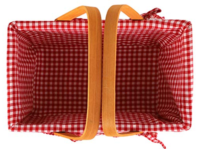 Rattan Picknickkorb Natürliche Farbe Set Mit Kühlflasche Rechteckig Geflochten