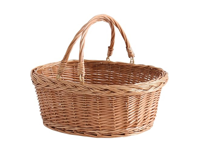Aufbewahrungskorb Picknick Rattan Blau Weiden Isoliert Outdoor Kühler Weiden Weiden