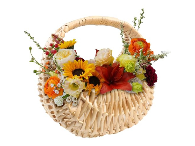 Stroh-Geschenkkorb Picknick Lieferanten Grün Handgewebt Baby Familienbedarf