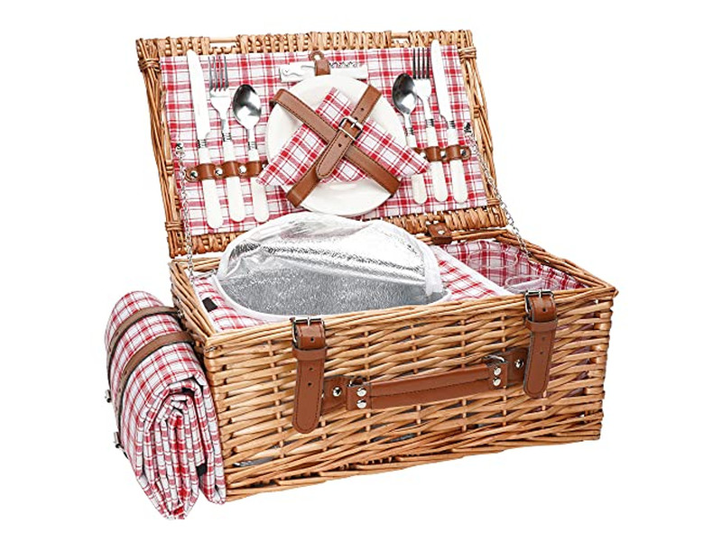 Thermoisolierter Picknickkorb Weide Camping Valentinstag Korb 1930er
