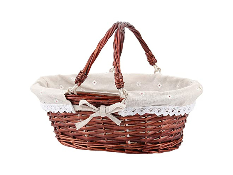 Korb-Picknickkorb-Set für 4 mit zwei seitlichen Weintischen, kompakt, Camping-Geschenk