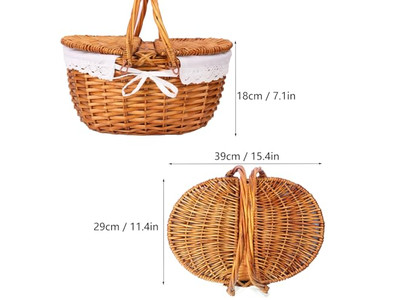 Korb Picknick 2 Sets Junior Display Mit Getränkehalter Kunststoff Rattan