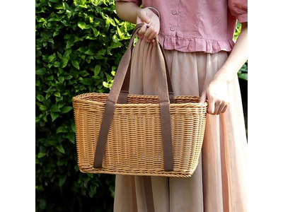 Bicnic-Korb mit Decke Kleine Picknick-Geschenke Handgefertigtes Holzspäne-Rucksack-Set