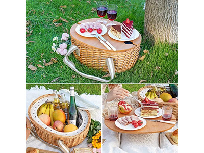 Französischer gewebter Picknickkorb Lunch Harz Weiden Kunststoff Mini-Körbe für Kinder