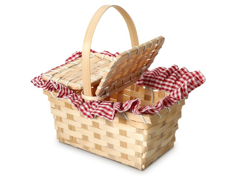 Heiß verkaufter Weiden-Picknickkorb Hoch Rabattkörbe Grün 5 Personen Boho