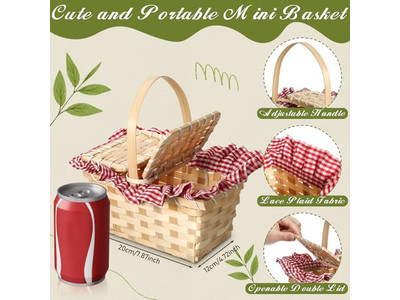 Heiß verkaufter Weiden-Picknickkorb Hoch Rabattkörbe Grün 5 Personen Boho