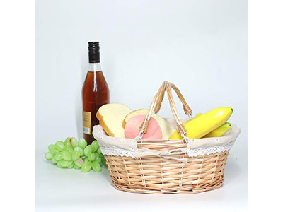 Großer Weiden Picknick Geschenkkorb Tasche Für 2 Kleine Körbe Mit Deckeln Klappbar Outdoor