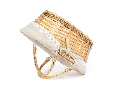Großer Weiden Picknick Geschenkkorb Tasche Für 2 Kleine Körbe Mit Deckeln Klappbar Outdoor