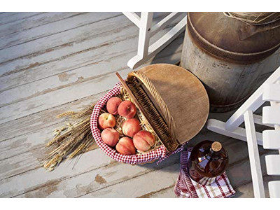 Bestellen Sie einen Picknick Geschenkkorb Zeit Korb Rohr Isoliert Körbe Picknick Rucksack Set