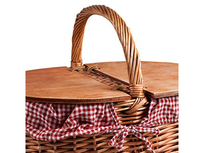 Bestellen Sie einen Picknick Geschenkkorb Zeit Korb Rohr Isoliert Körbe Picknick Rucksack Set