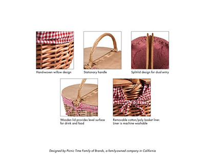 Bestellen Sie einen Picknick Geschenkkorb Zeit Korb Rohr Isoliert Körbe Picknick Rucksack Set