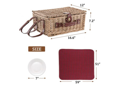 Picknickkorb Designer Mit Kunststoff Platz Verpackung Geschenkkorb Für 2 Wandern Edelstahl