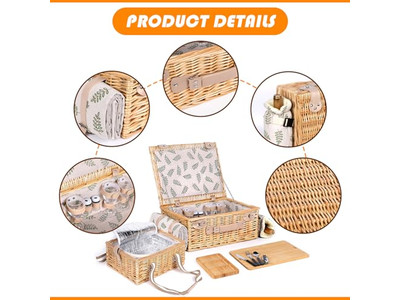Picknickkorb-Spielzeug für 1-Jährige Maßgeschneiderte Rattan-Körbe Teppich und Set Geschenksets