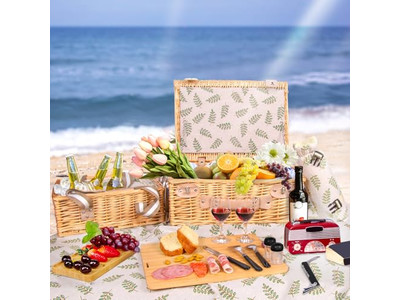 Picknickkorb-Spielzeug für 1-Jährige Maßgeschneiderte Rattan-Körbe Teppich und Set Geschenksets