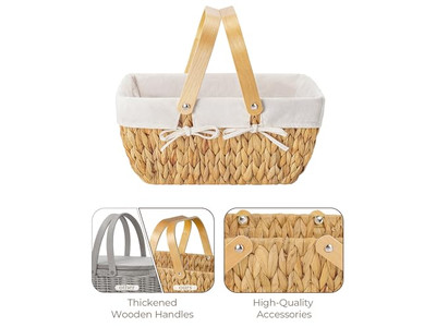 Picknickkorb Mit Holz Essen Zusammenklappbare Körbe Rucksack Für 4 Personen Räder