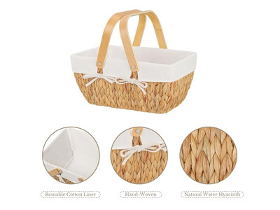 Picknickkorb Mit Holz Essen Zusammenklappbare Körbe Rucksack Für 4 Personen Räder