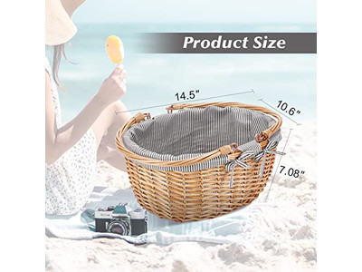 Isolierte Korb-Picknickkörbe Blau und Weiß Korb Kinder Rosa Perfekt