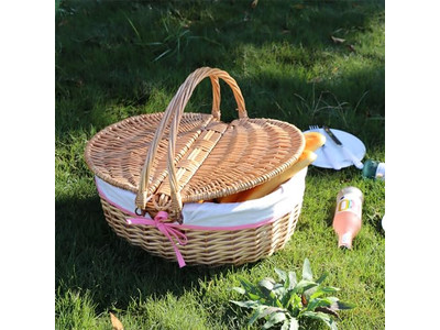 Picknick-Geschenkset für 4 Kinder, geflochtener Korb, personalisierte gute Körbe