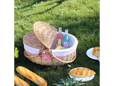Picknick-Geschenkset für 4 Kinder, geflochtener Korb, personalisierte gute Körbe