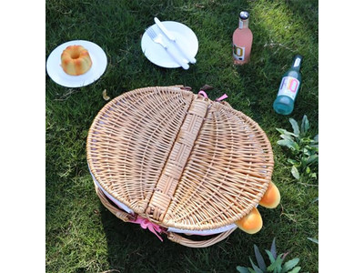 Picknick-Geschenkset für 4 Kinder, geflochtener Korb, personalisierte gute Körbe