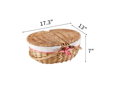 Picknick-Geschenkset für 4 Kinder, geflochtener Korb, personalisierte gute Körbe