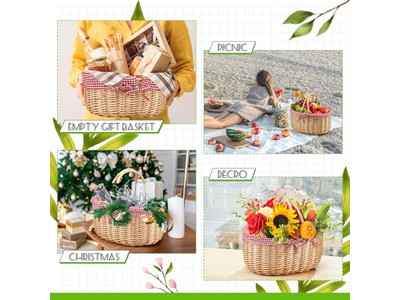 Picknick-Set für 2 mit Tisch Faltbarer Korbdeckel Flach Gewebter Weidenkasten