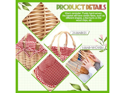 Picknick-Set für 2 mit Tisch Faltbarer Korbdeckel Flach Gewebter Weidenkasten