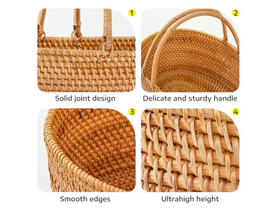 Picknick-Snack-Frucht-Aufbewahrungskorb Mini-geflochtene Bauern-Geschenke Rohr