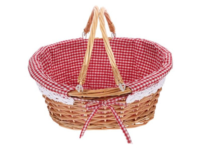Kunststoff-Outdoor-Picknickkorb für 6 Personen Weißer Rattan 1 Stück Großer Kühler