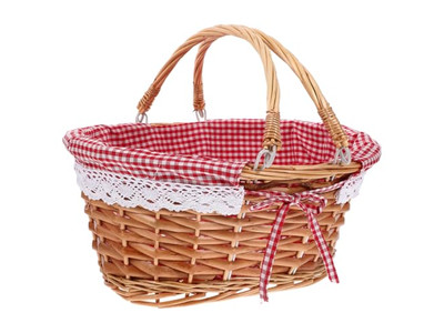 Kunststoff-Outdoor-Picknickkorb für 6 Personen Weißer Rattan 1 Stück Großer Kühler