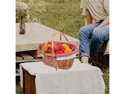 Kunststoff-Outdoor-Picknickkorb für 6 Personen Weißer Rattan 1 Stück Großer Kühler