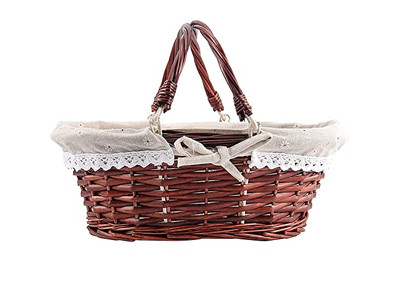 Tragbarer Outdoor-Picknickkorb Rattan Kofferkorb 6 Weiden-Set