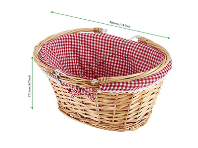 Rattan-Picknickkorb Vietnam Rucksack für Zwei Zylinder-Campingtasche Karo