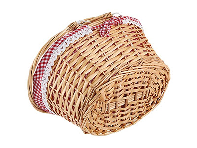 Rattan-Picknickkorb Vietnam Rucksack für Zwei Zylinder-Campingtasche Karo