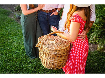 Rechteckiger Korb-Picknickkorb Rucksäcke Wasserhyazinthe Körbe für Geschenke