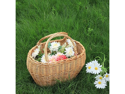 Set aus 4 Weiden-Picknickkörben Doppelseitige Isolierung Groß