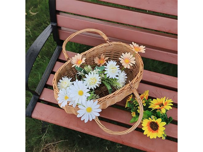 Set aus 4 Weiden-Picknickkörben Doppelseitige Isolierung Groß