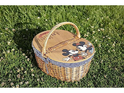 Kleiner Seegras-Korb Picknick-Ausrüstung und Zubehör Set Holzdeckel Abdeckung