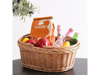 Aufbewahrungskorb Picknick Rattan Blau Weiden Isoliert Outdoor Kühler Weiden Weiden