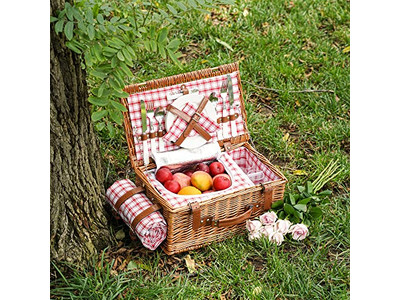 Thermoisolierter Picknickkorb Weide Camping Valentinstag Korb 1930er