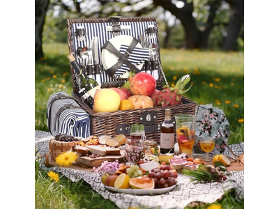 Vintage Koffer Picknickkorb mit Abnehmbarem Versand Rote Schuhe Rattan